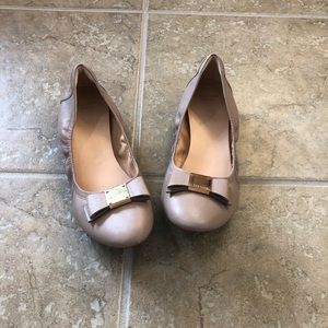 Cole Haan tan Ballet Flats Bow
